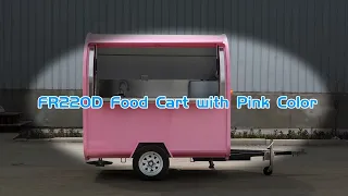 FR220D Gelato Ice Cream Food Cart Design--fridge,Pink Color