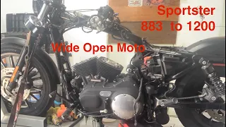 Harley sportster 883 to 1200 conversion in less than 3 minutes