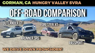 Off-road comparison:  Passport, 4Runner, Forester XT, Outlander GT
