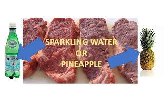 EXPERIMENT: Does the SPARKLING WATER or the PINEAPPLE marinade make the SIRLOIN steak more TENDER???