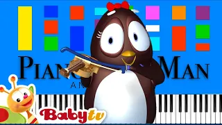 Little Violin with Pim & Pimba - BabyTV Slow EASY Medium 4K Piano Tutorial