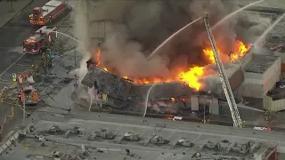 2 detained in massive North Hollywood fire