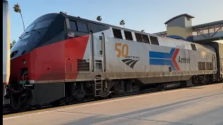 Amtrak EB Southwest Chief #4 w/ 161 Speeds Through Corona, CA