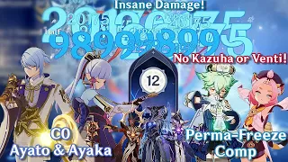 C0 KAMISATO SIBLINGS COMP IS INSANE! ❄️ AYATO AYAKA PERMANENT FREEZE w/ SUCROSE SPIRAL ABYSS 2.6 9⭐️