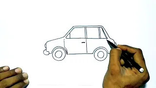 How to draw a Car | Step by step drawing for kids | Easy drawing tutorial | Raksha Arts & Crafts