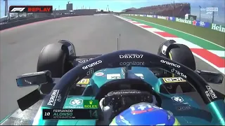 Fernando Alonso onboard overtake on Guanyu Zhou US GP 2023