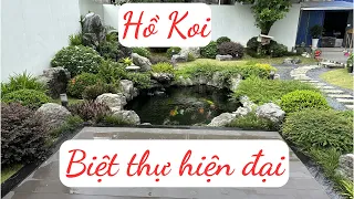 Từ A-Z quá trình hình thành hồ Koi và sân vườn tuyệt đẹp - biệt thự hiện đại Mrs Liên!