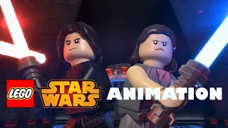 LEGO STAR WARS Animation | Rey & Kylo Ren fighting the Praetorian Guards