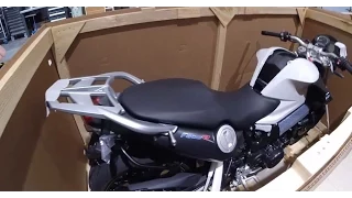 BMW F800R. Unboxing, Walk around, First run. Распаковка и сборка мотоцикла BMW F800R