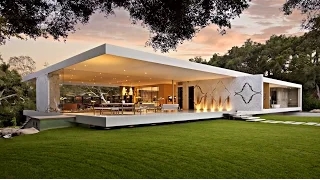 Impressive Modernist Glass-Walled Luxury Residence in Montecito, CA, USA (by Steve Hermann)
