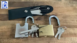 891. Where in the lock keyway do you put the tension tool when raking padlocks open with a City Rake