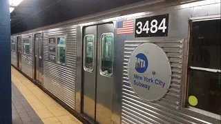 NYC Subway HD: 207 St bound Budd R32 A Express Train Departs @Broadway Junction (7/15/18)