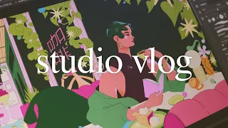 Studio Vlog | Comic ideation, client work, all night animal diner
