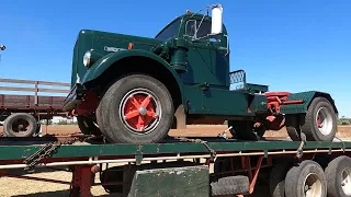 Mack "R" series with White Mustang truck at Bogan Gate NSW. Sat 11th Mar 2023