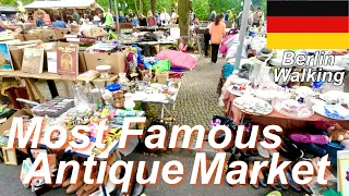 【Most Famous Antique Market】Berlin Walking  2023 Summer ,Germany 🇩🇪 Strasse des 17 Juni Flea Market