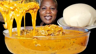 African food mukbang/ fufu with ogbono soup ( eating Sound ASMR mukbang) 👌