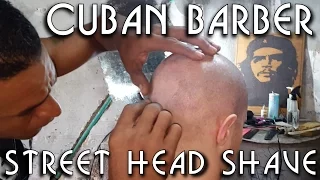 💈 Cuban Street Barber - Head Shave and little massage - ASMR no talking - Honeymoon