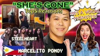 He's a Vocal MONSTER!! Marcelito Pomoy - "She’s Gone" (Steelheart) Cover | TOP5 REACTIONS | TrendsTV