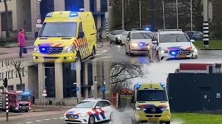 Ambulance, Brandweer& Politie met spoed onderweg in Arnhem en Rotterdam