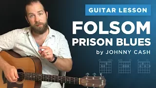 Guitar lesson 🎸 "Folsom Prison Blues" by Johnny Cash (w/ chords & tabs)