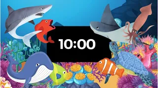 10 MINUTE SEA CREATURE/UNDERWATER TIMER - Countdown Timer with Music for Kids