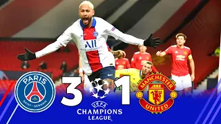 PSG 3 × 1 Manchester United ( Neymar jr & Mbappe Show)  UCL 2020-21 Extended Goals & Highlight HD