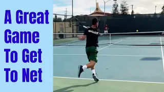 Professional Tennis Game/Training For Transition To Net