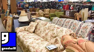 GOODWILL FURNITURE SOFAS COUCHES ARMCHAIRS TABLES HOME DECOR SHOP WITH ME SHOPPING STORE WALKTHROUGH