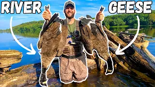 Goose Hunting Resident Birds On The River! (Goose Season 2023)