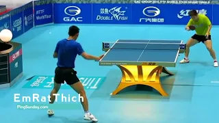 Zhang Jike training slow motion to study