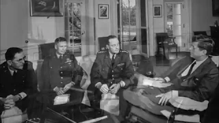 October 31, 1962 - President John F. Kennedy meets three Army Generals, Oval Office, White House