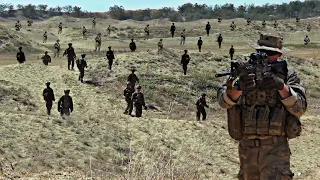 US Marines With US Army Soldiers Carrying Out Counter Attack Exercises Or Balikatan Exercises