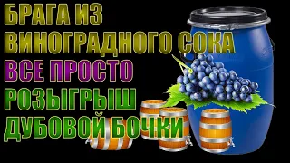 БРАГА ИЗ ВИНОГРАДНОГО СОКА | ВСЕ ПРОСТО | РОЗЫГРЫШ ДУБОВОЙ БОЧКИ | ПРЯМОЙ ЭФИР 13.10.2023 18:00 МСК