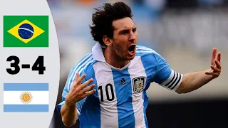 Brazil vs Argentina 3-4 | Messi Hat-trick goals | Extended  Highlight and goals [friendly 2012]