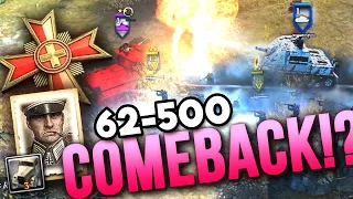 62-500 BIGGEST COMEBACK EVER? [4v4] [OST] [Steppes] — Full Match of Company of Heroes 2