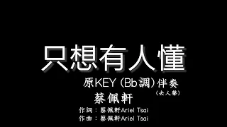 蔡佩軒【只想有人懂】原調(原KEY) Bb-伴奏-純音樂-去人聲- Ariel Tsai -Wish You'd Understand -Bb Key-instrumental