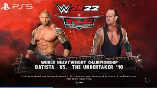 WWE 2K22 (PS5) - UNDERTAKER vs BATISTA GAMEPLAY | WORLD HEAVYWEIGHT CHAMP CHAIRS MATCH: WWE TLC 2009