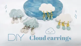 DIY Cloud polymer clay earrings ☁