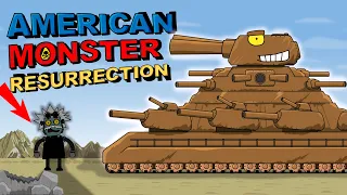 "Resurrection of American Monster" - Cartoons about tanks