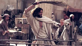 Иисус запрещает торговлю в храме.