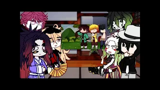 UpperMoons + Muzan react to How hard is Tanjiros head? ||Demon Slayer|Gacha club