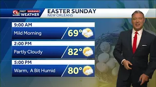 Warmer and more humid but rain free this Easter Weekend!