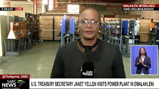 U.S. Treasury Secretary Janet Yellen visits power plant in Emalahleni as energy crisis continues