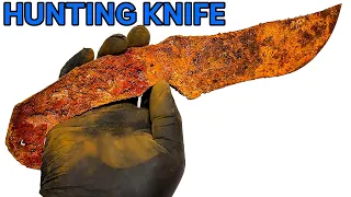 Beautiful survival rusty knife restoration