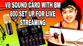 V8 SOUND CARD WITH BM 800 MIC SET UP FOR LIVE STREAMING YOUTUBE & FACEBOOK LIVE!