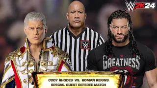Full Match: Roman Reigns Special Guest Referee In Cody Rhodes Match WWE 2K24 #GamerGlitchHQ01