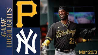 Pittsburgh Pirates vs. New York Yankees GAME HIGHLIGHTS 03/20/2024 | MLB Spring Training 2024