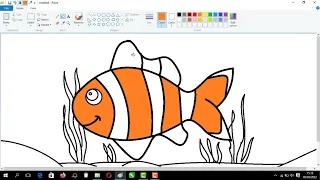 easy way to draw and color nemo in ms paint