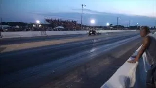 KPE Racing powered dragster pulling the wheels!