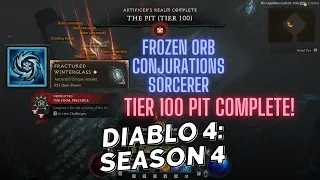 Diablo 4 Season 4 Frozen Orb Conjurations Sorcerer Pit Tier 100 Clear